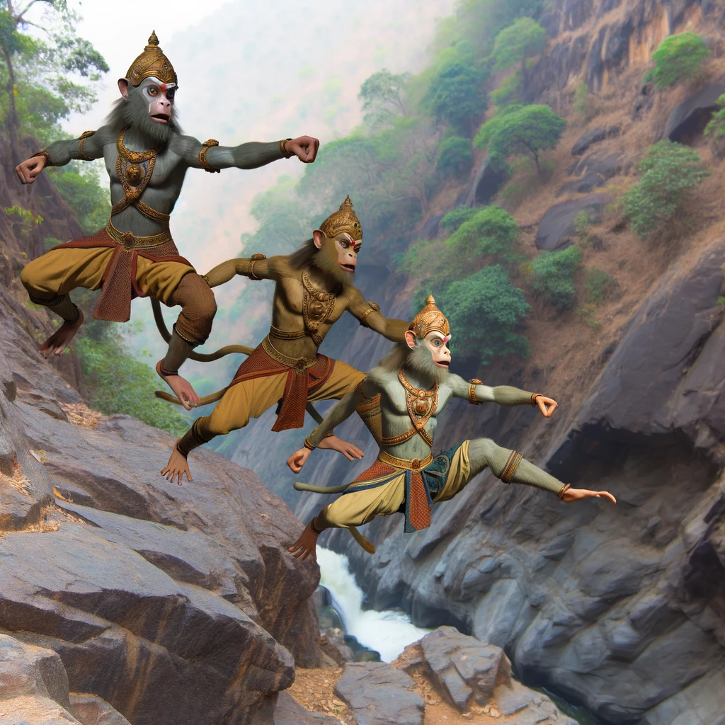 The Monkeys Explore the Vindhya Mountains
